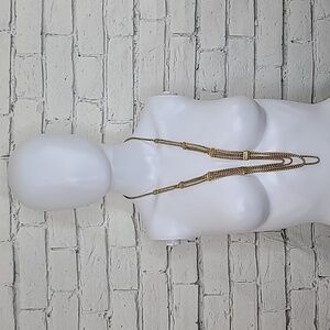 Lucky Brand Semi Precious Accents Gold Toned Multi Layered Chain Necklace NWT